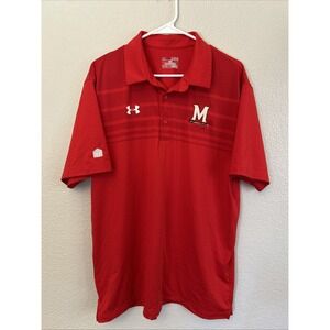 Under Armour Heatgear Maryland Terrapins Men's Polo Shirt Red - XL Excellent